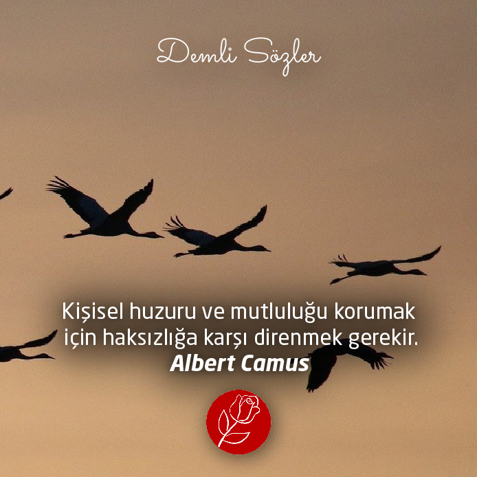 Kişisel huzuru ve mutluluğu korumak için haksızlığa karşı direnmek gerekir. - Albert Camus