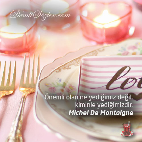 Önemli olan ne yediğimiz değil, kiminle yediğimizdir. - Michel De Montaigne