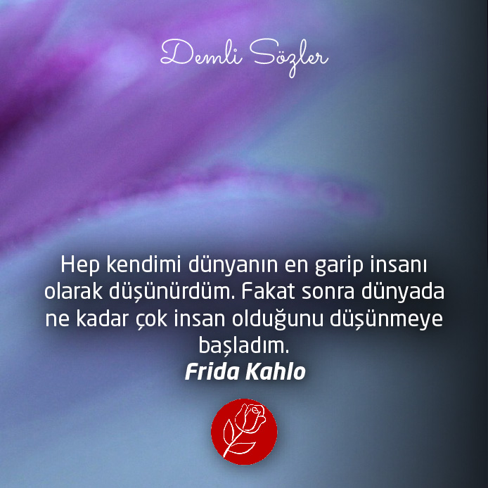 Hep kendimi dünyanın en garip insanı olarak düşünürdüm. Fakat sonra dünyada ne kadar çok insan olduğunu düşünmeye başladım.