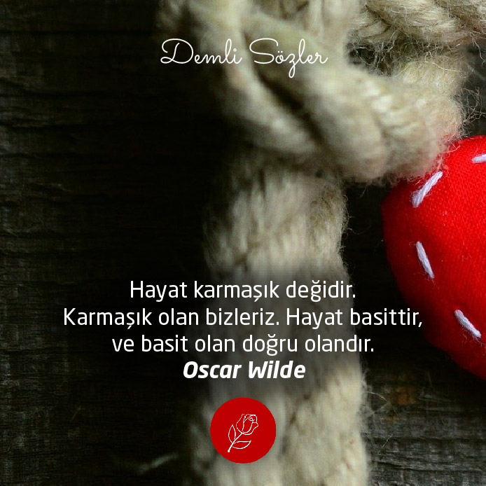 Hayat karmaşık değidir. Karmaşık olan bizleriz. Hayat basittir, ve basit olan doğru olandır. - Oscar Wilde