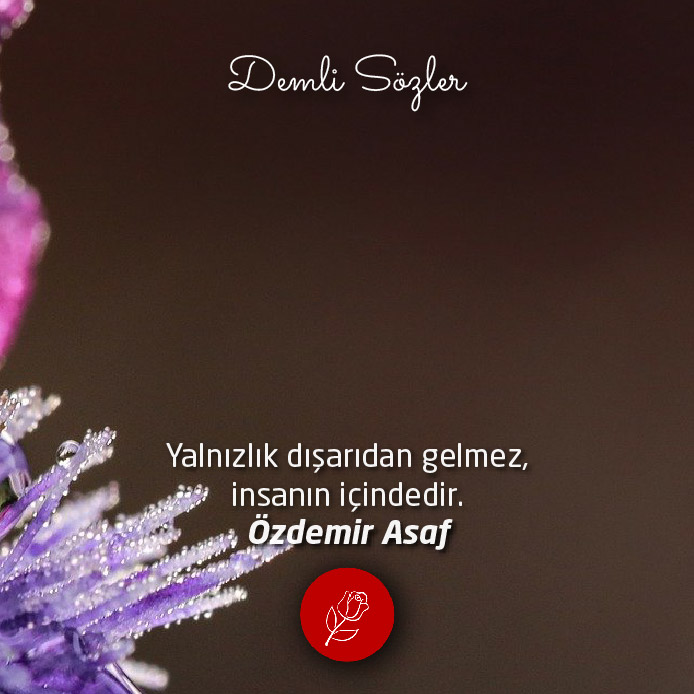 Yalnızlık dışarıdan gelmez, insanın içindedir.