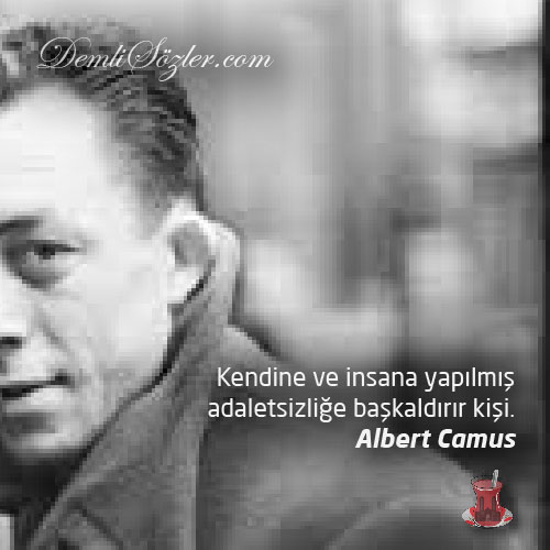 Kendine ve insana yapılmış adaletsizliğe başkaldırır kişi. - Albert Camus