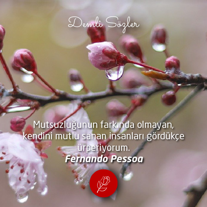Mutsuzluğunun farkında olmayan, kendini mutlu sanan insanları gördükçe ürperiyorum. - Fernando Pessoa