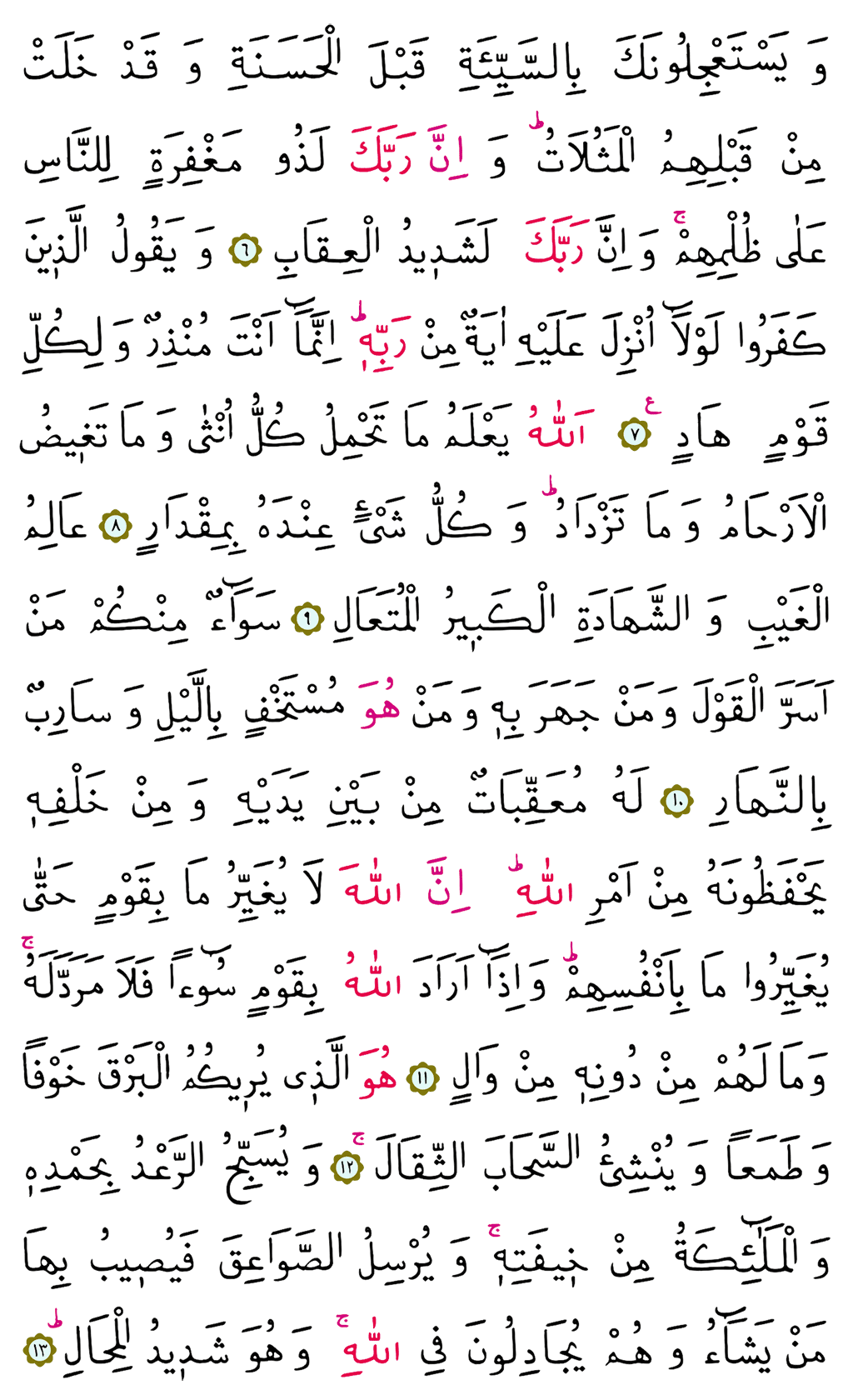 Rad Suresi 13. Cüz - 249. Sayfa
