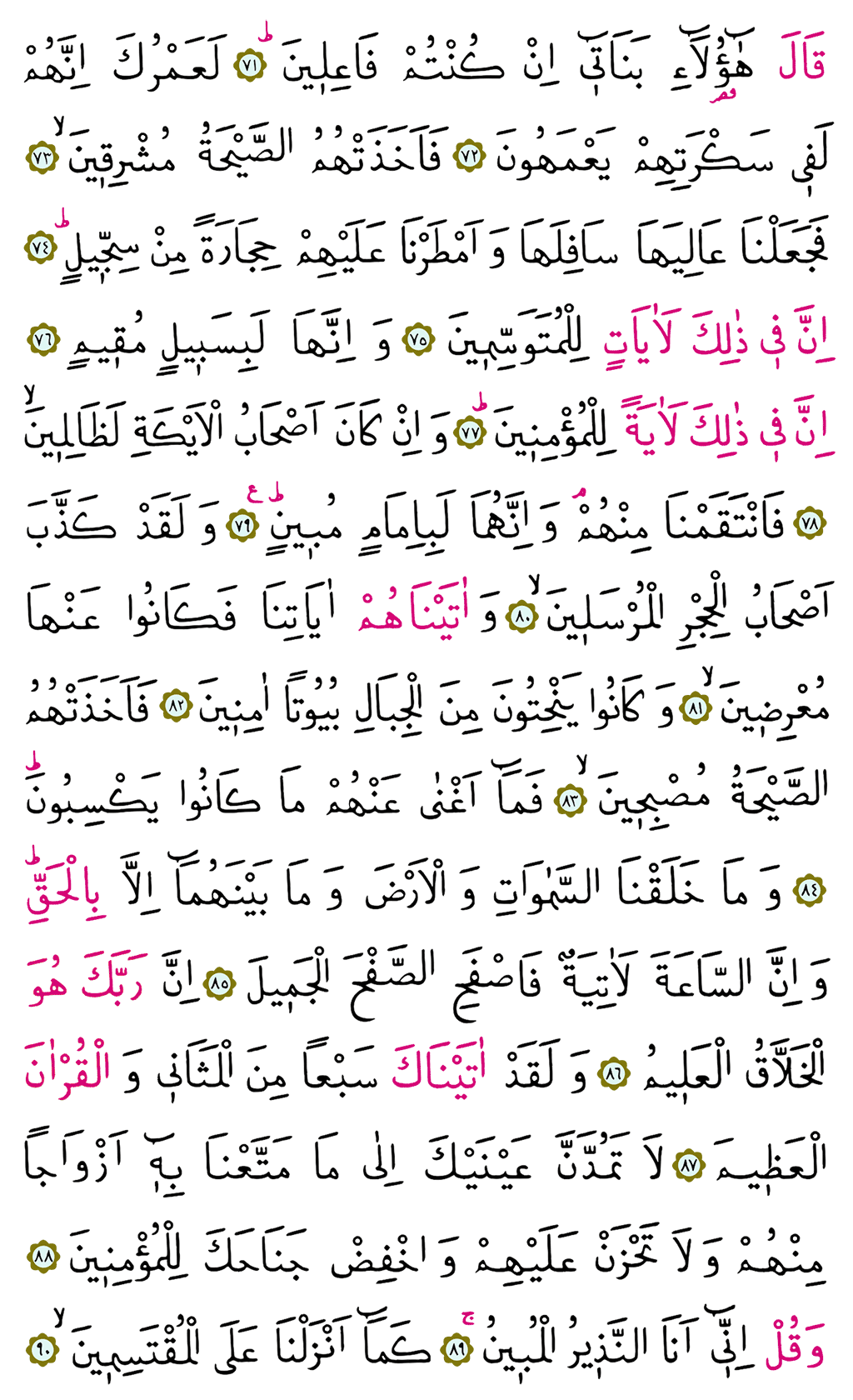 Hicr Suresi 14. Cüz - 265. Sayfa