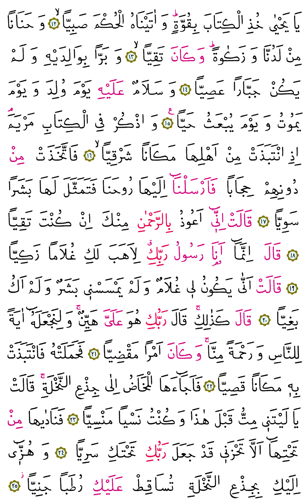 Meryem Suresi 16. Cüz - 305. Sayfa
