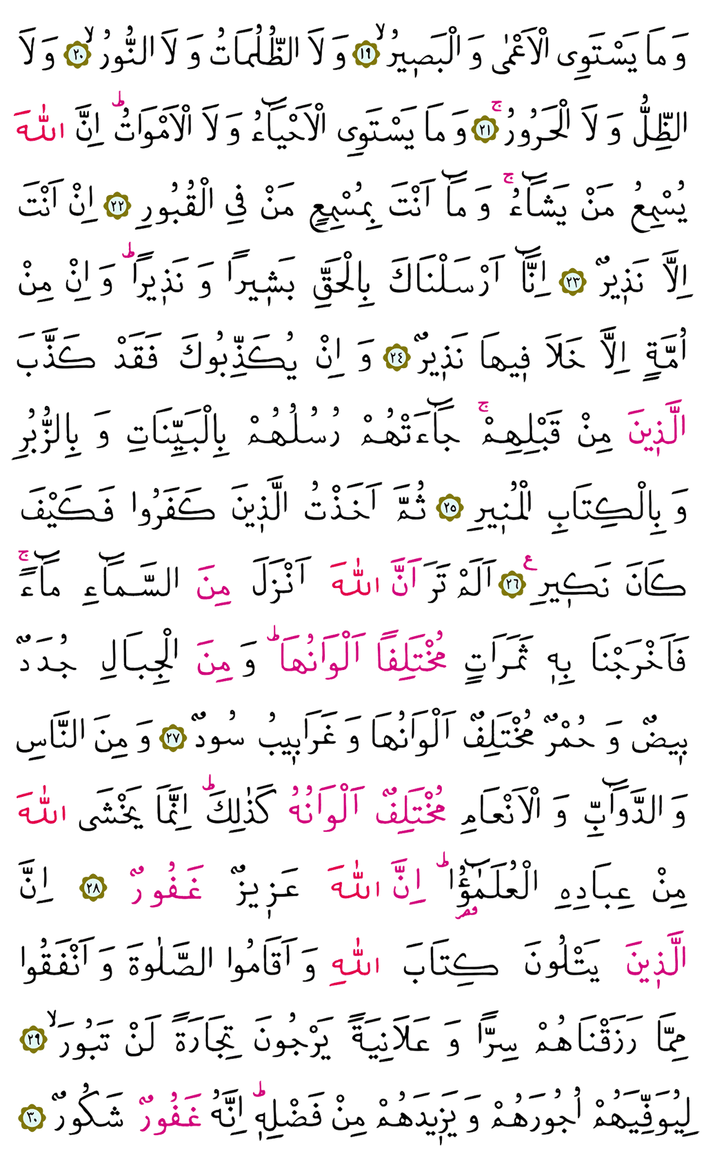 Fatir Suresi 22. Cüz - 436. Sayfa