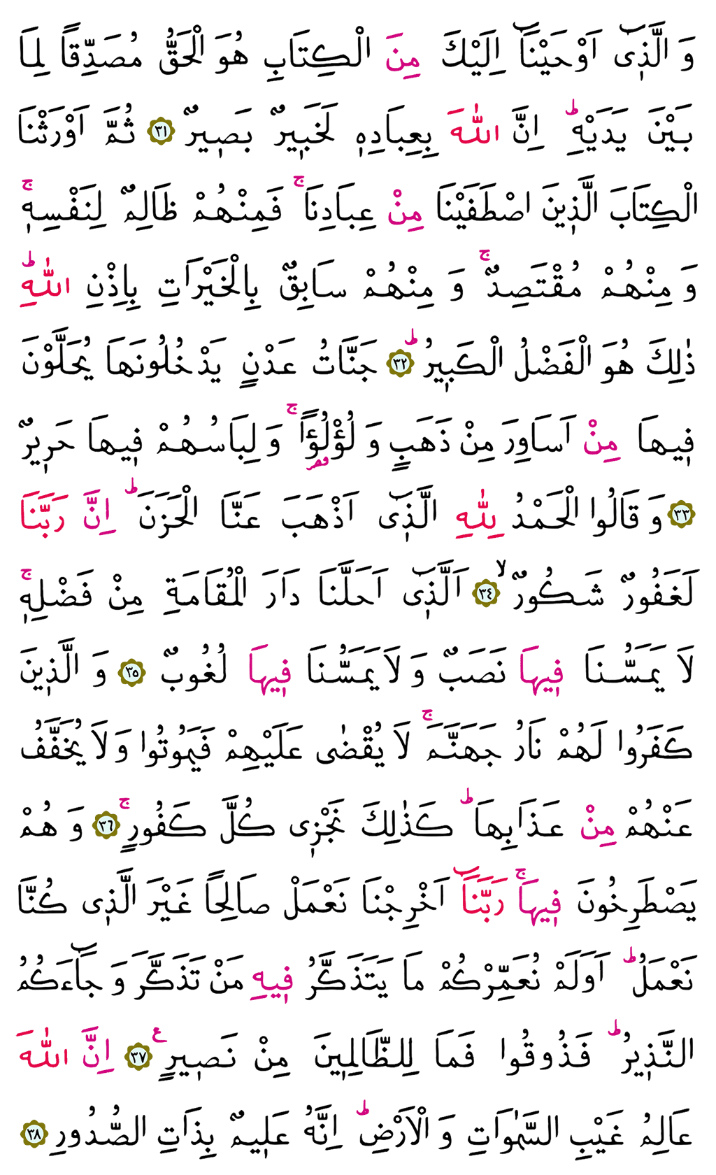 Fatir Suresi 22. Cüz - 437. Sayfa