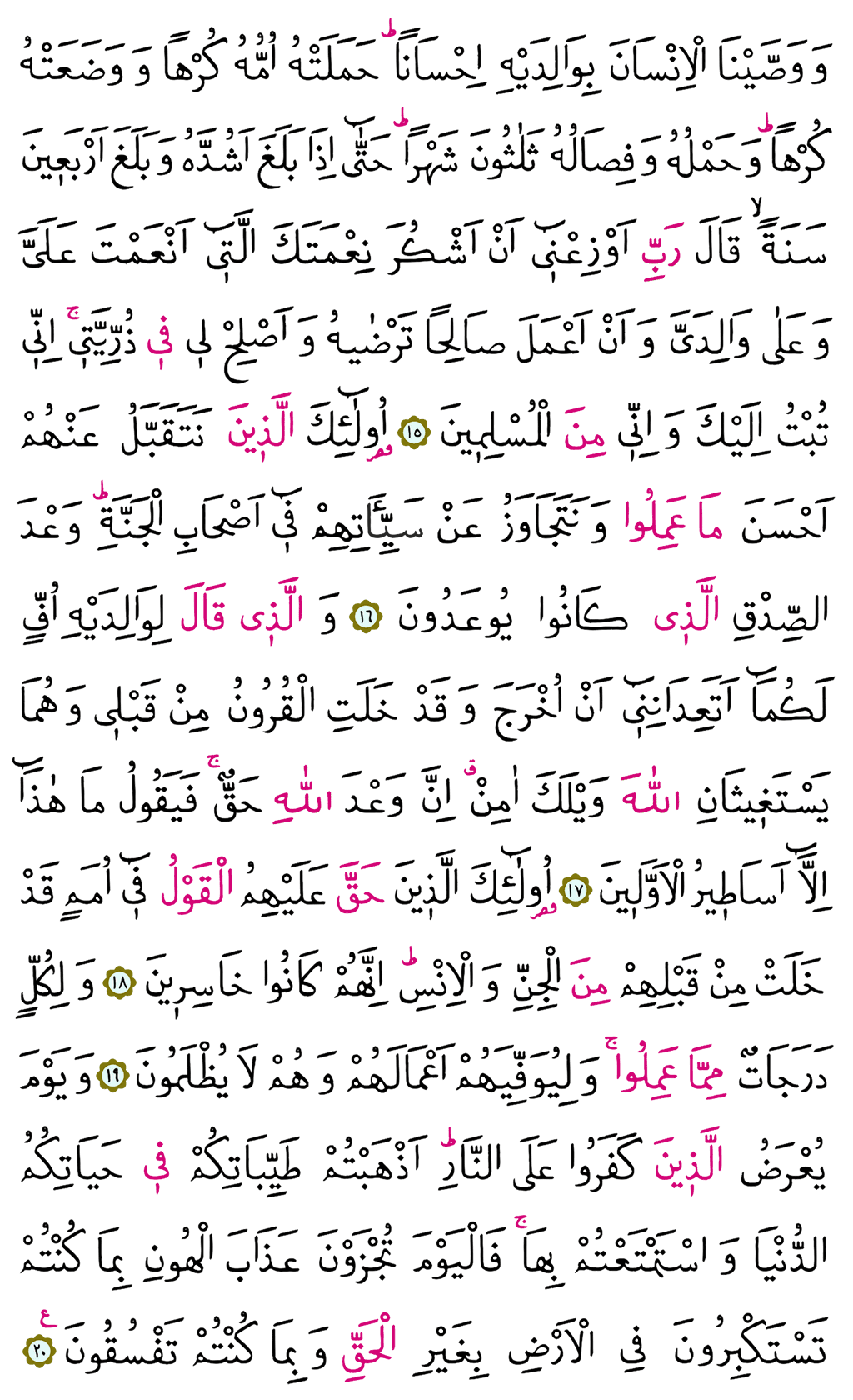 Afkaf Suresi 26. Cüz - 503. Sayfa