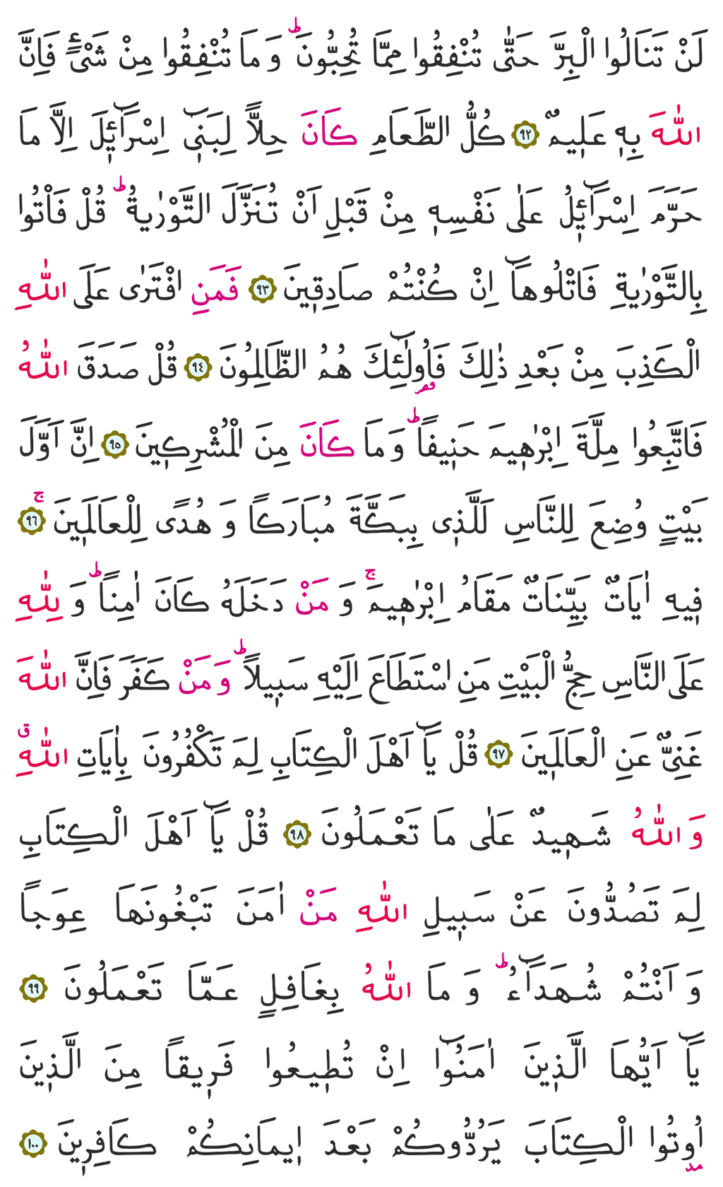 Ali İmran Suresi 4. Cüz 61. Sayfa