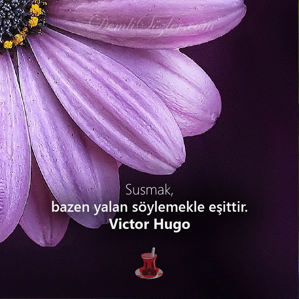 Susmak da bazen yalan söylemekle eşittir.
