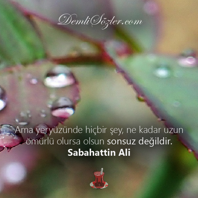 Ama yeryüzünde hiçbir şey, ne kadar uzun ömürlü olursa olsun sonsuz değildir.