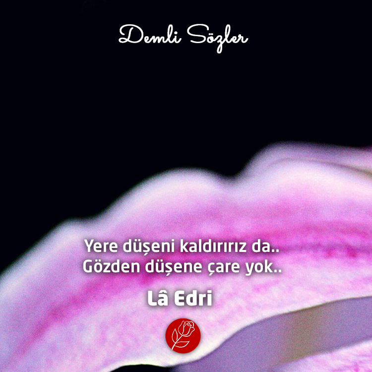 Yere düşeni kaldırırız da.. Gözden düşene çare yok..