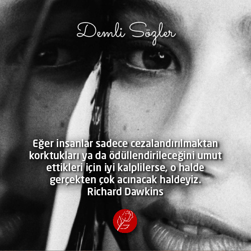 Eğer insanlar sadece cezalandırılmaktan korktukları ya da ödüllendirileceğini umut ettikleri için iyi kalplilerse, o halde gerçekten çok acınacak haldeyiz.