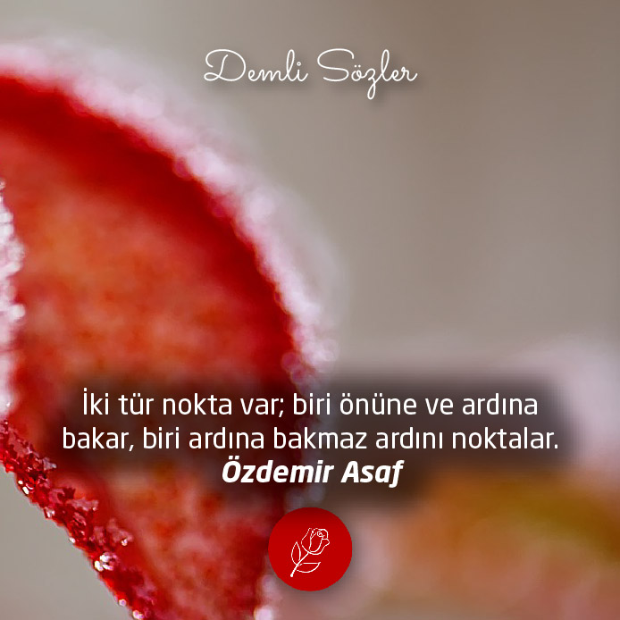İki tür nokta var; biri önüne ve ardına bakar, biri ardına bakmaz ardını noktalar.