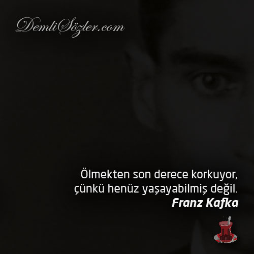 Ölmekten son derece korkuyor, çünkü henüz yaşayabilmiş değil.