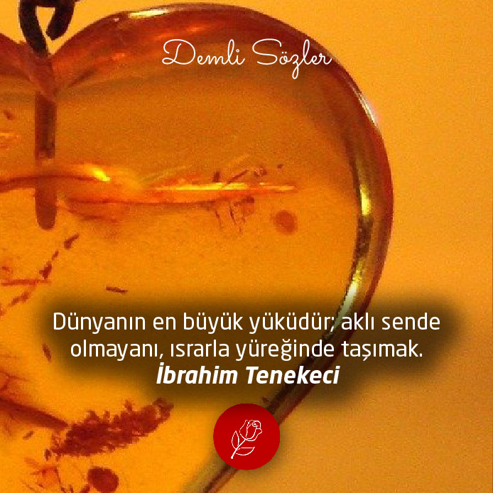 Dünyanın en büyük yüküdür; aklı sende olmayanı, ısrarla yüreğinde taşımak.