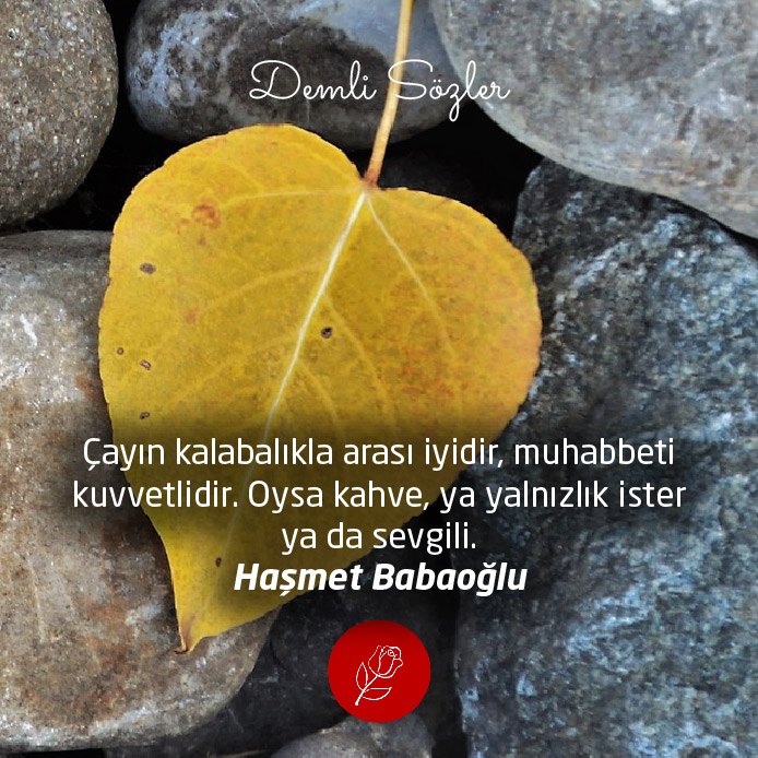 Çayın kalabalıkla arası iyidir, muhabbeti kuvvetlidir. Oysa kahve, ya yalnızlık ister ya da sevgili.