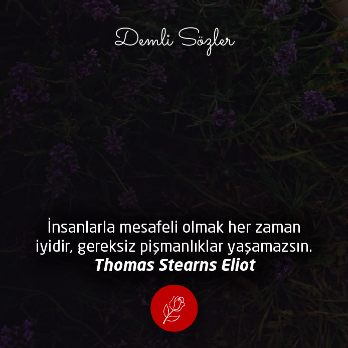 İnsanlarla mesafeli olmak her zaman iyidir, gereksiz pişmanlıklar yaşamazsın.