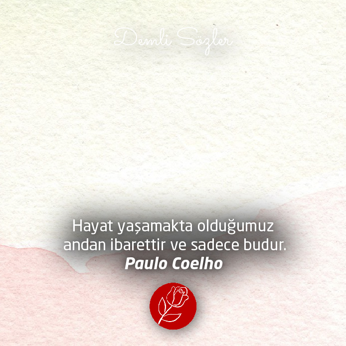 Hayat yaşamakta olduğumuz andan ibarettir ve sadece budur. - Paulo Coelho
