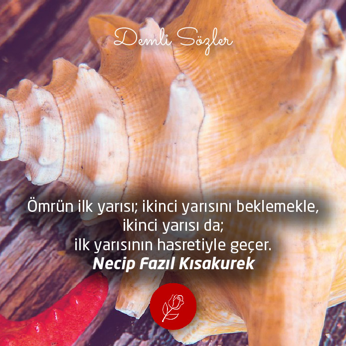 Ömrün ilk yarısı; ikinci yarısını beklemekle, ikinci yarısı da; ilk yarısının hasretiyle geçer.
