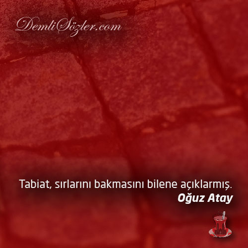 Tabiat, sırlarını bakmasını bilene açıklarmış.