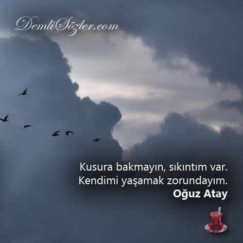 Kusura bakmayın, sıkıntım var. Kendimi yaşamak zorundayım.
