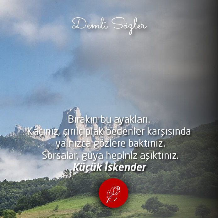 Bırakın bu ayakları. Kaçınız, çırılçıplak bedenler karşısında yalnızca gözlere baktınız. Sorsalar, güya hepiniz aşıktınız.
