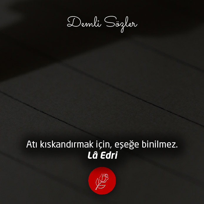 Atı kıskandırmak için, eşeğe binilmez.