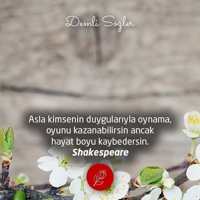 Asla kimsenin duygularıyla oynama, oyunu kazanabilirsin ancak hayat boyu kaybedersin.