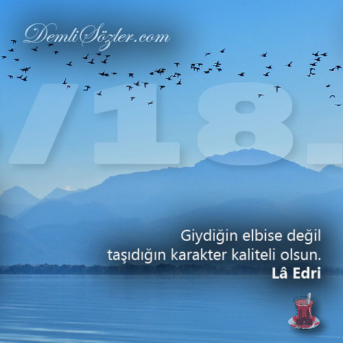 Giydiğin elbise değil taşıdığın karakter kaliteli olsun.