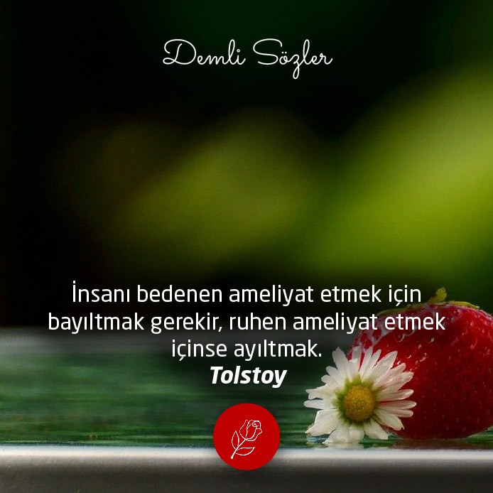 İnsanı bedenen ameliyat etmek için bayıltmak gerekir, ruhen ameliyat etmek içinse ayıltmak.