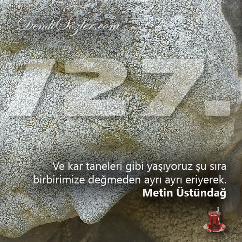 Ve kar taneleri gibi yaşıyoruz şu sıra birbirimize değmeden ayrı ayrı eriyerek.