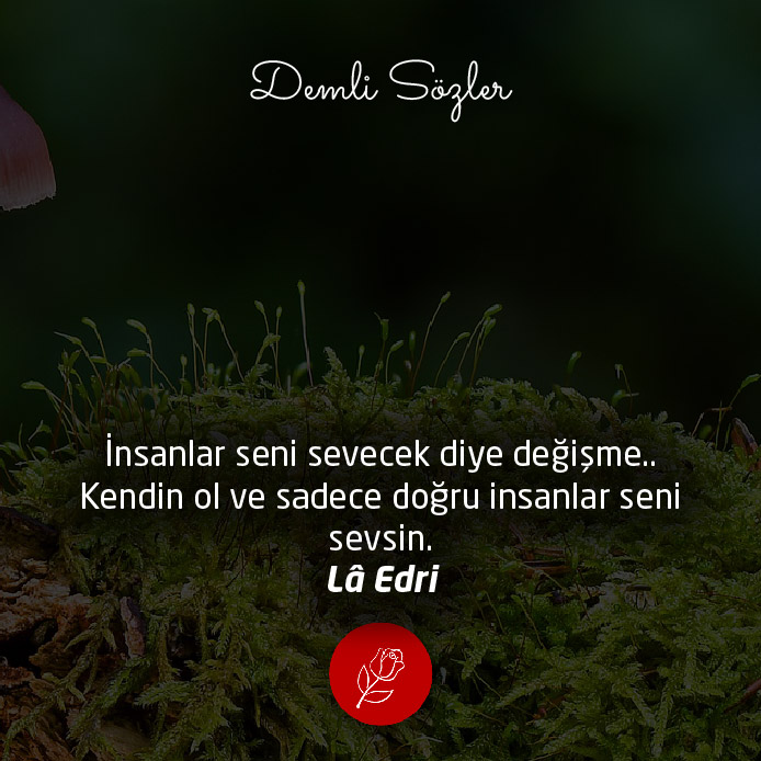 İnsanlar seni sevecek diye değişme.. Kendin ol ve sadece doğru insanlar seni sevsin.