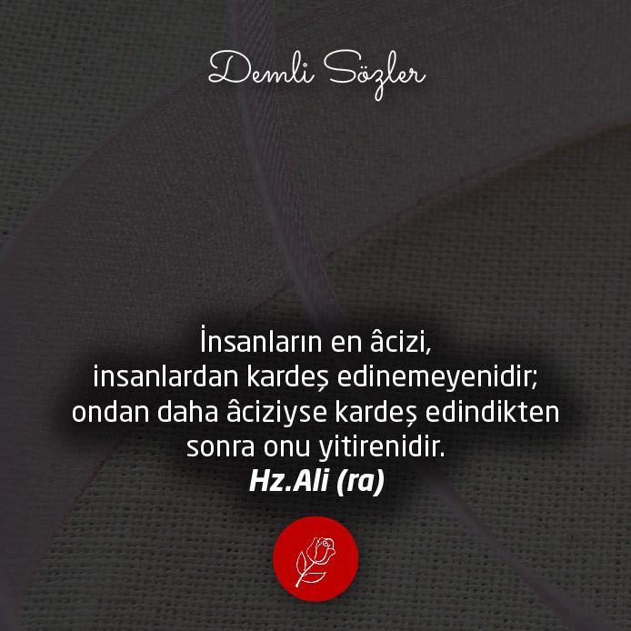 İnsanların en âcizi, insanlardan kardeş edinemeyenidir; ondan daha âciziyse kardeş edindikten sonra onu yitirenidir.