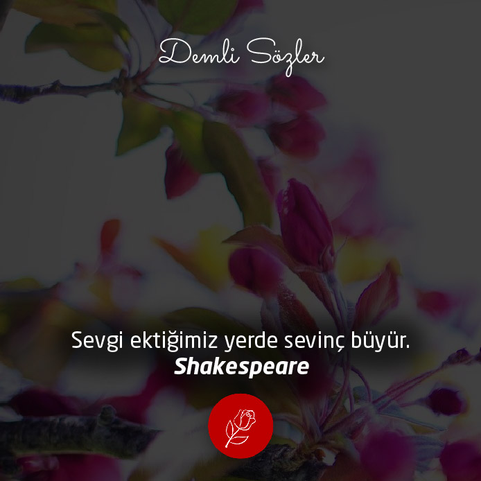 Sevgi ektiğimiz yerde sevinç büyür.