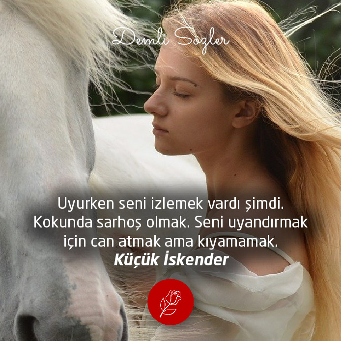 Uyurken seni izlemek vardı şimdi. Kokunda sarhoş olmak. Seni uyandırmak için can atmak ama kıyamamak.