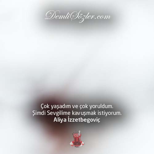 Çok yaşadım ve çok yoruldum. Şimdi Sevgilime kavuşmak istiyorum.